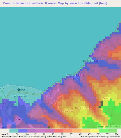 Praia da Rosema,Sao Tome and Principe Elevation Map