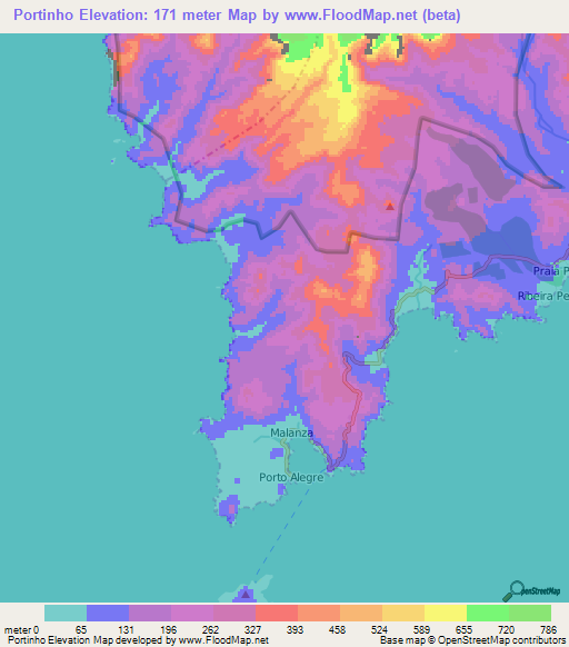 Portinho,Sao Tome and Principe Elevation Map