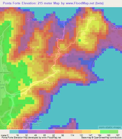 Ponta Forte,Sao Tome and Principe Elevation Map