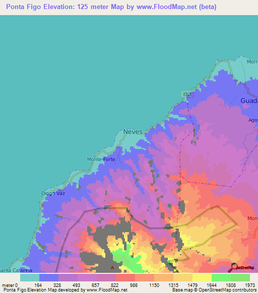 Ponta Figo,Sao Tome and Principe Elevation Map