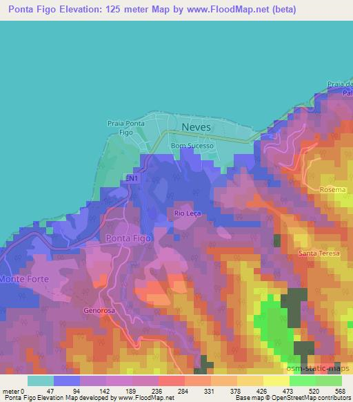 Ponta Figo,Sao Tome and Principe Elevation Map