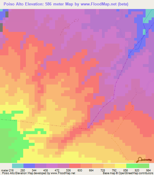 Poiso Alto,Sao Tome and Principe Elevation Map