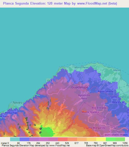 Planca Segunda,Sao Tome and Principe Elevation Map