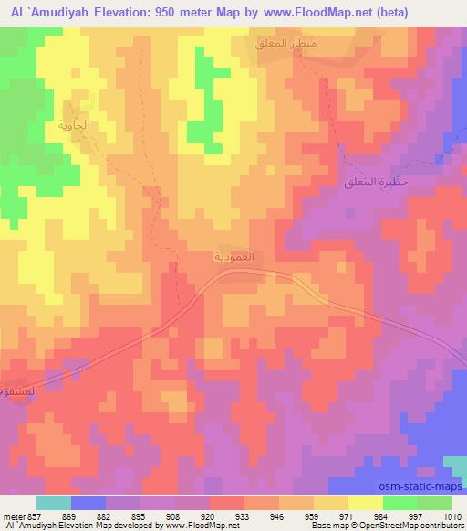 Al `Amudiyah,Syria Elevation Map