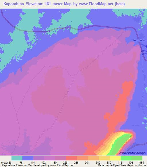 Kaporabina,Guinea Elevation Map