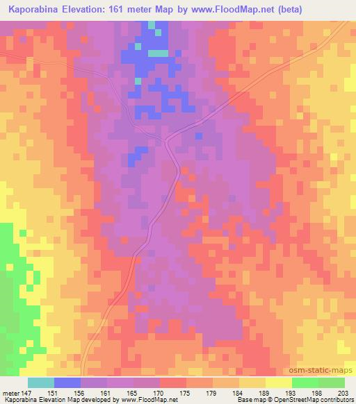 Kaporabina,Guinea Elevation Map