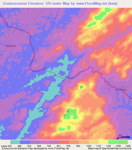 Zoubouroumai,Guinea Elevation Map