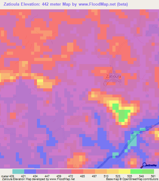 Zatioula,Guinea Elevation Map