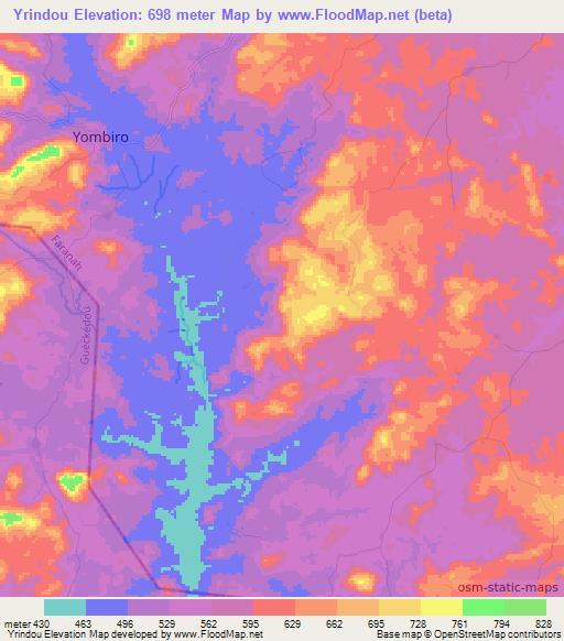 Yrindou,Guinea Elevation Map