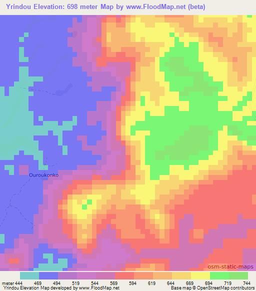 Yrindou,Guinea Elevation Map