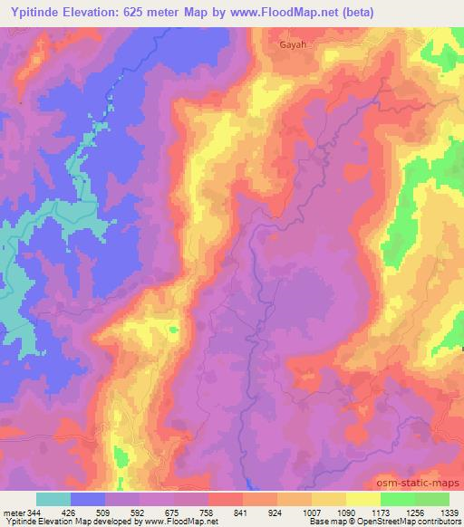 Ypitinde,Guinea Elevation Map