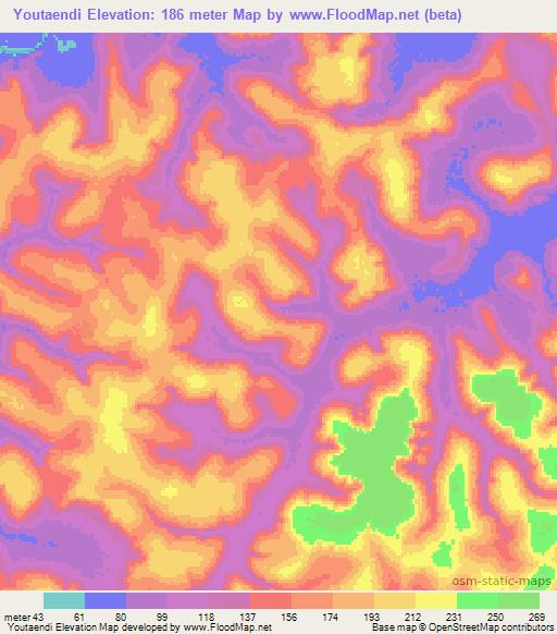 Youtaendi,Guinea Elevation Map