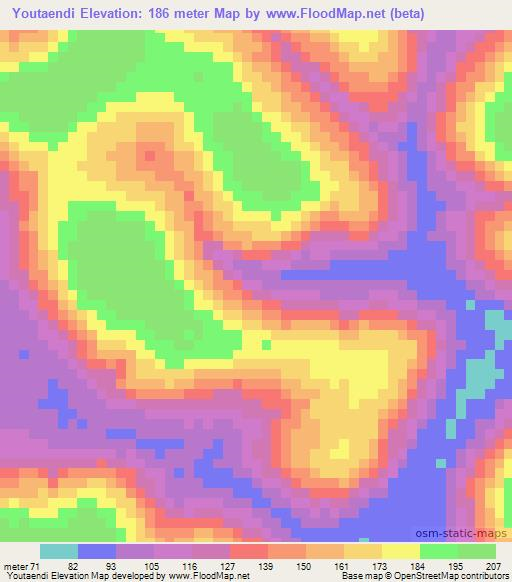 Youtaendi,Guinea Elevation Map