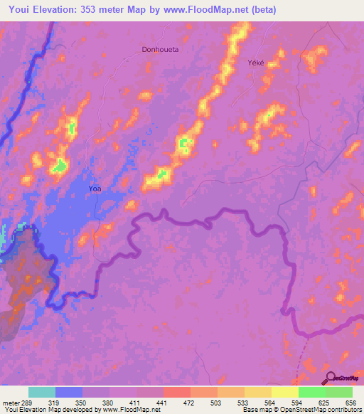 Youi,Guinea Elevation Map