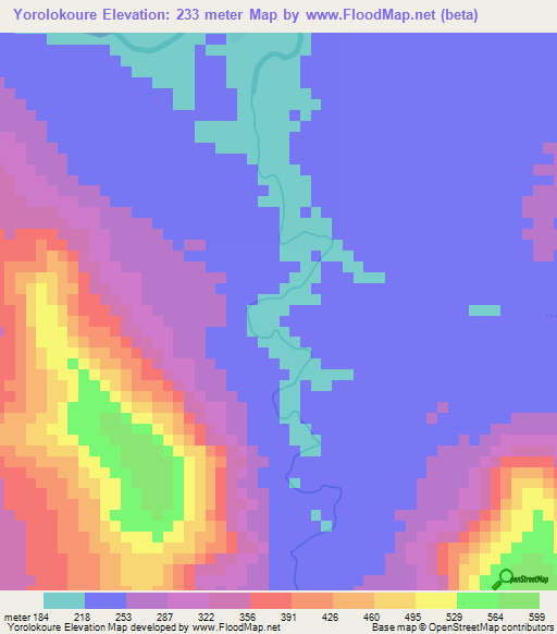 Yorolokoure,Guinea Elevation Map