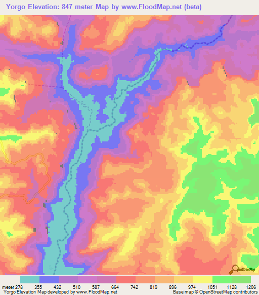 Yorgo,Guinea Elevation Map