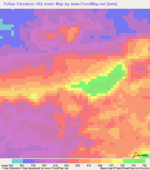 Yolian,Guinea Elevation Map