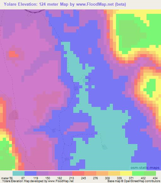 Yolare,Guinea Elevation Map