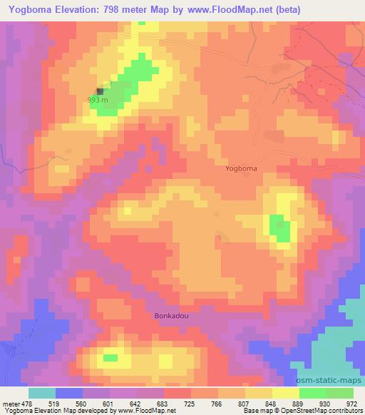 Yogboma,Guinea Elevation Map