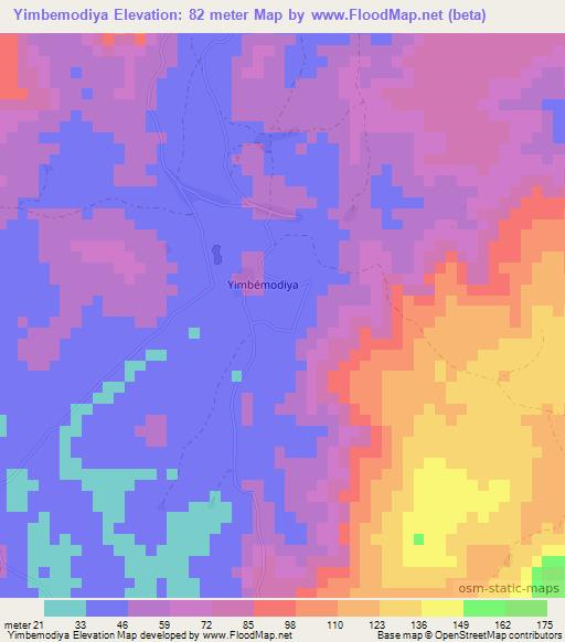 Yimbemodiya,Guinea Elevation Map