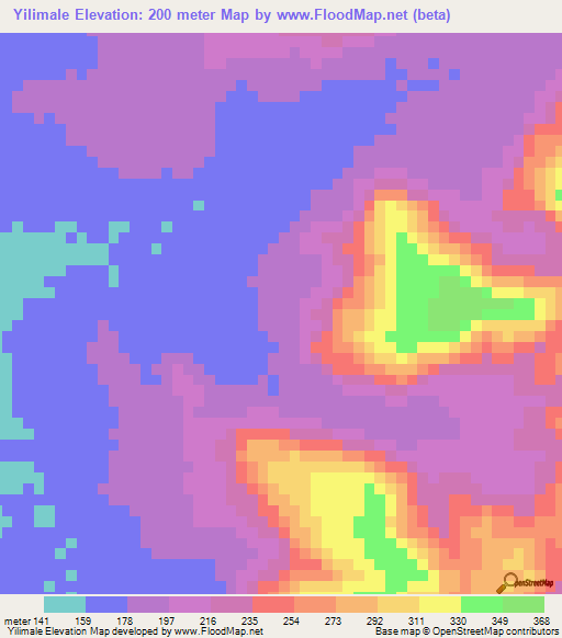 Yilimale,Guinea Elevation Map