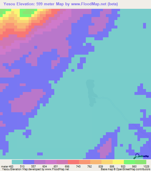 Yesou,Guinea Elevation Map