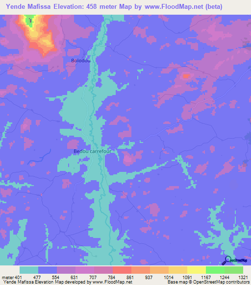 Yende Mafissa,Guinea Elevation Map