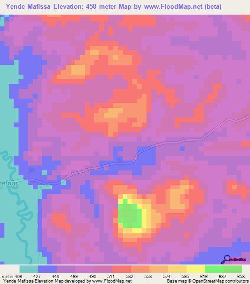 Yende Mafissa,Guinea Elevation Map