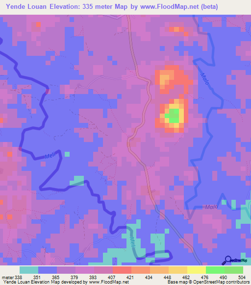 Yende Louan,Guinea Elevation Map