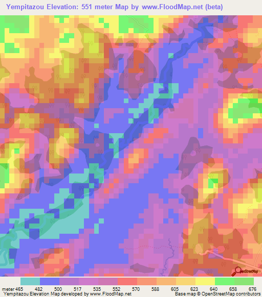 Yempitazou,Guinea Elevation Map