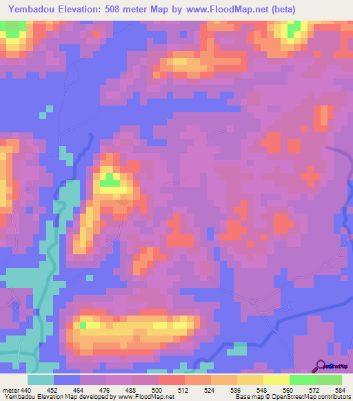 Yembadou,Guinea Elevation Map