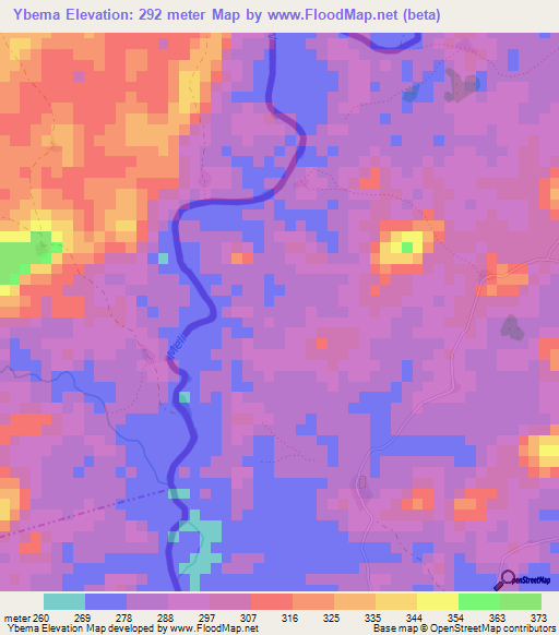 Ybema,Guinea Elevation Map