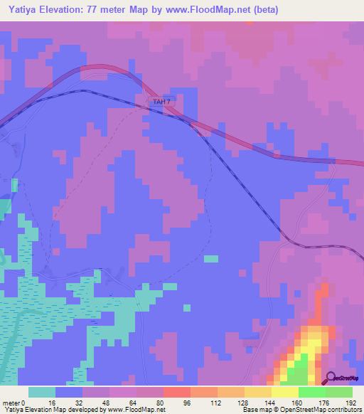 Yatiya,Guinea Elevation Map