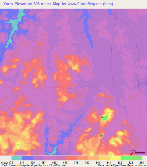 Yarto,Guinea Elevation Map