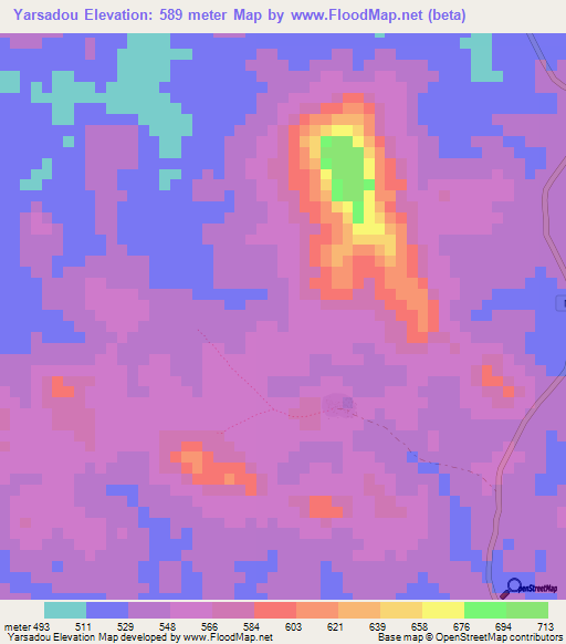 Yarsadou,Guinea Elevation Map