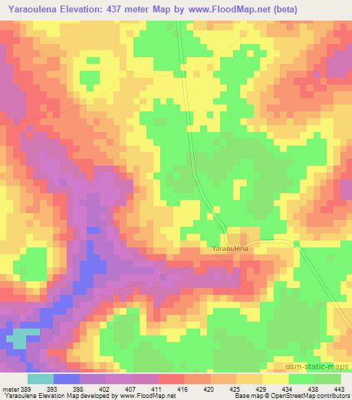 Yaraoulena,Guinea Elevation Map