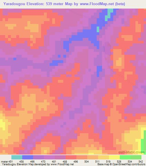 Yaradougou,Guinea Elevation Map