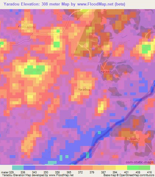 Yaradou,Guinea Elevation Map