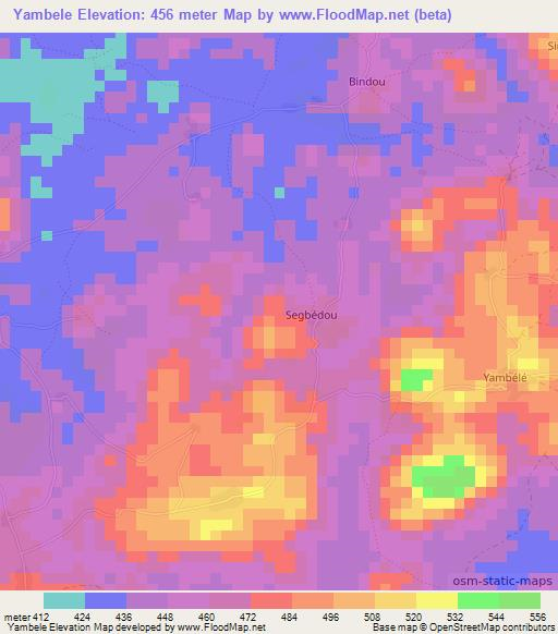 Yambele,Guinea Elevation Map