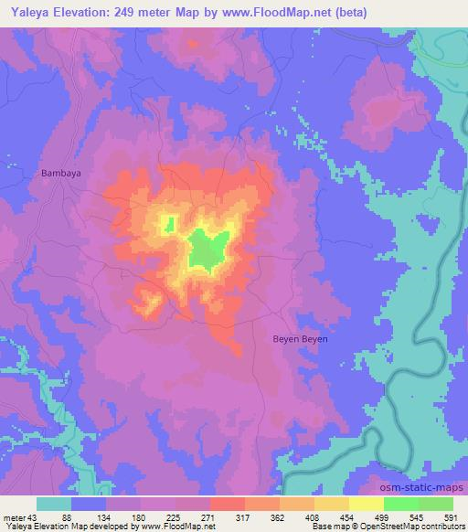 Yaleya,Guinea Elevation Map