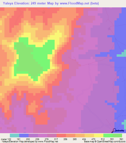 Yaleya,Guinea Elevation Map