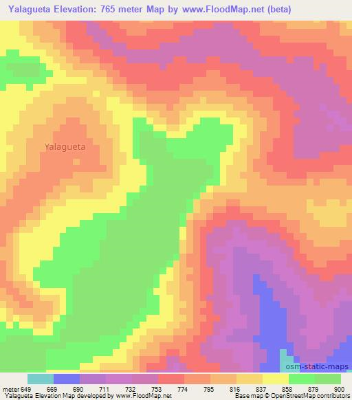 Yalagueta,Guinea Elevation Map