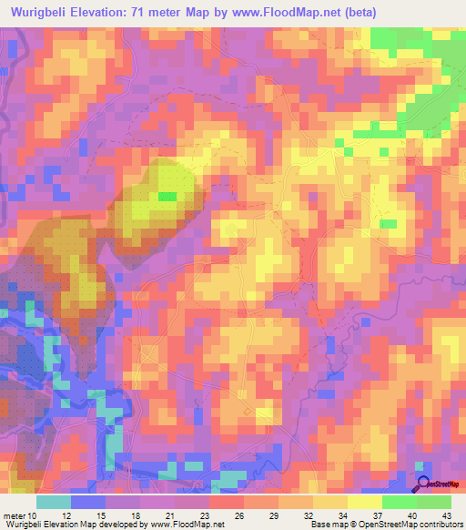 Wurigbeli,Guinea Elevation Map