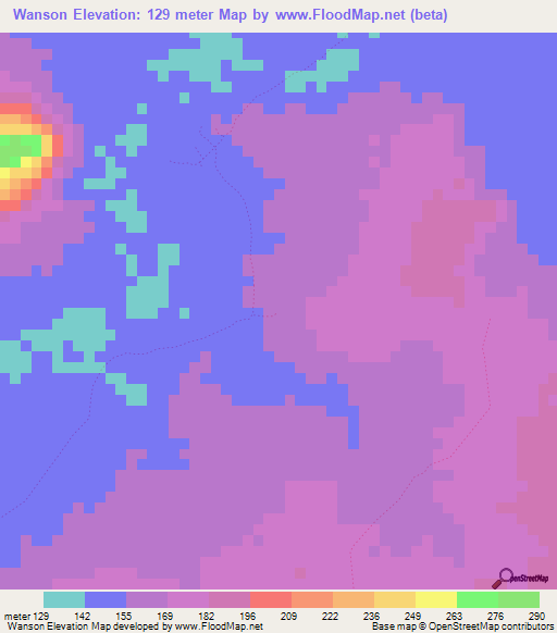 Wanson,Guinea Elevation Map