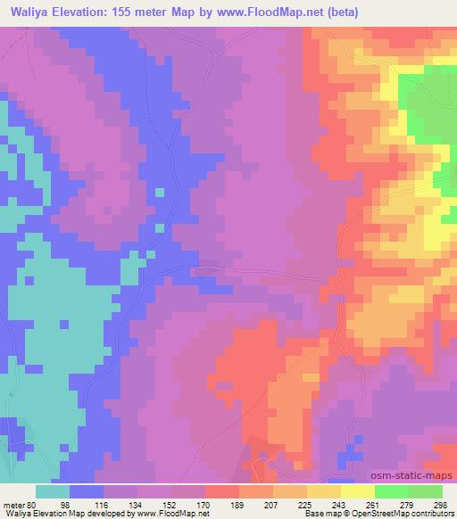 Waliya,Guinea Elevation Map