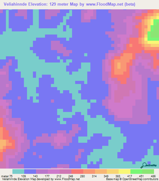 Veliahinnde,Guinea Elevation Map