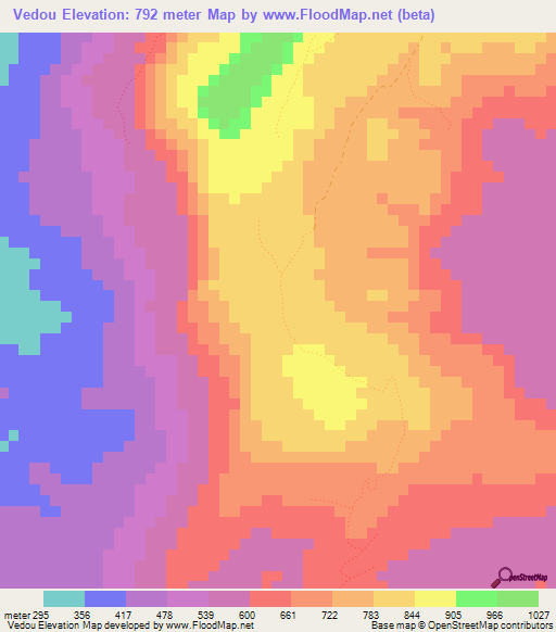 Vedou,Guinea Elevation Map