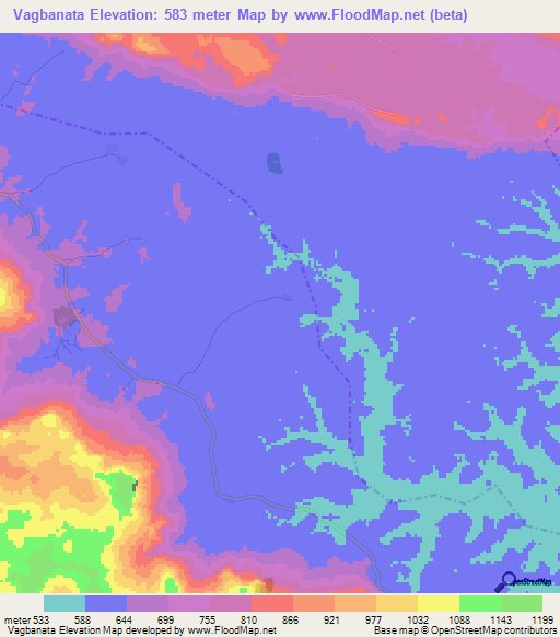 Vagbanata,Guinea Elevation Map