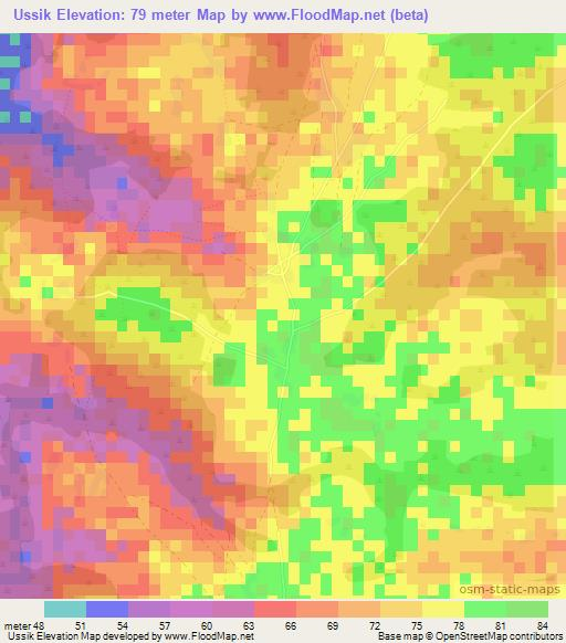 Ussik,Guinea Elevation Map