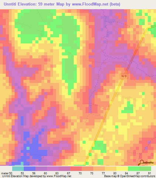 Unntiti,Guinea Elevation Map